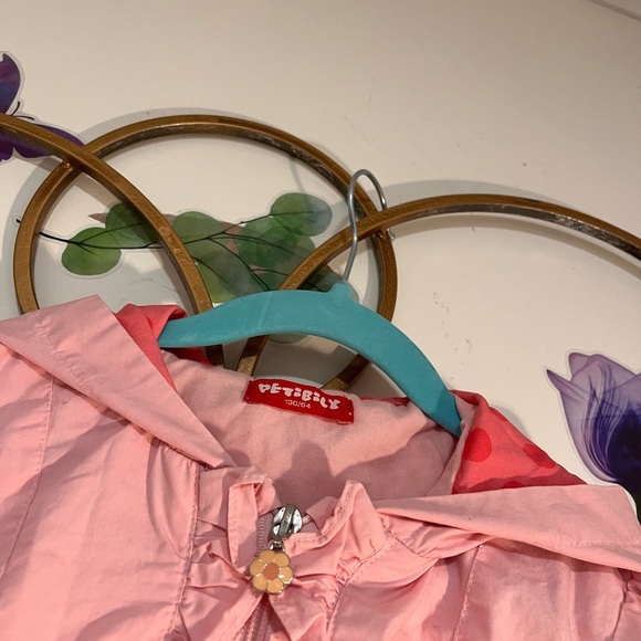 Pink Floral Hooded Girls Spring or Fall Jacket - Picture 2 of 9